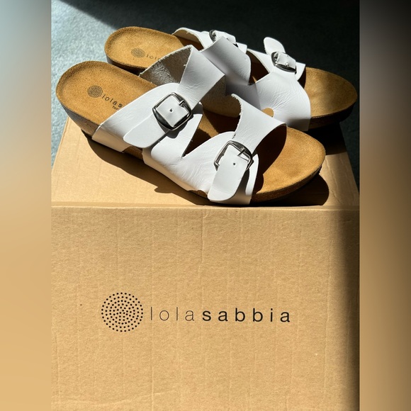 Lola Sabbia Blake Leather Cork Slide Sandals - Picture 6 of 7